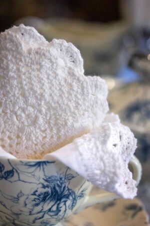 Crochet Lace Linen Tea Napkins - Image 11